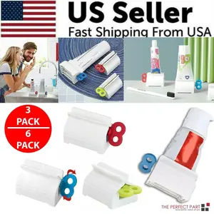 6X Toothpaste Squeezer Bathroom Tube Easy Stand Dispenser Rolling Holder Seat 2026