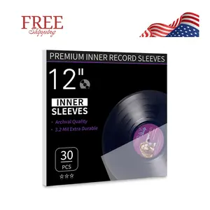 Vinyl Record Inner Sleeves, 30 Anti Static 12" for 33 RPM