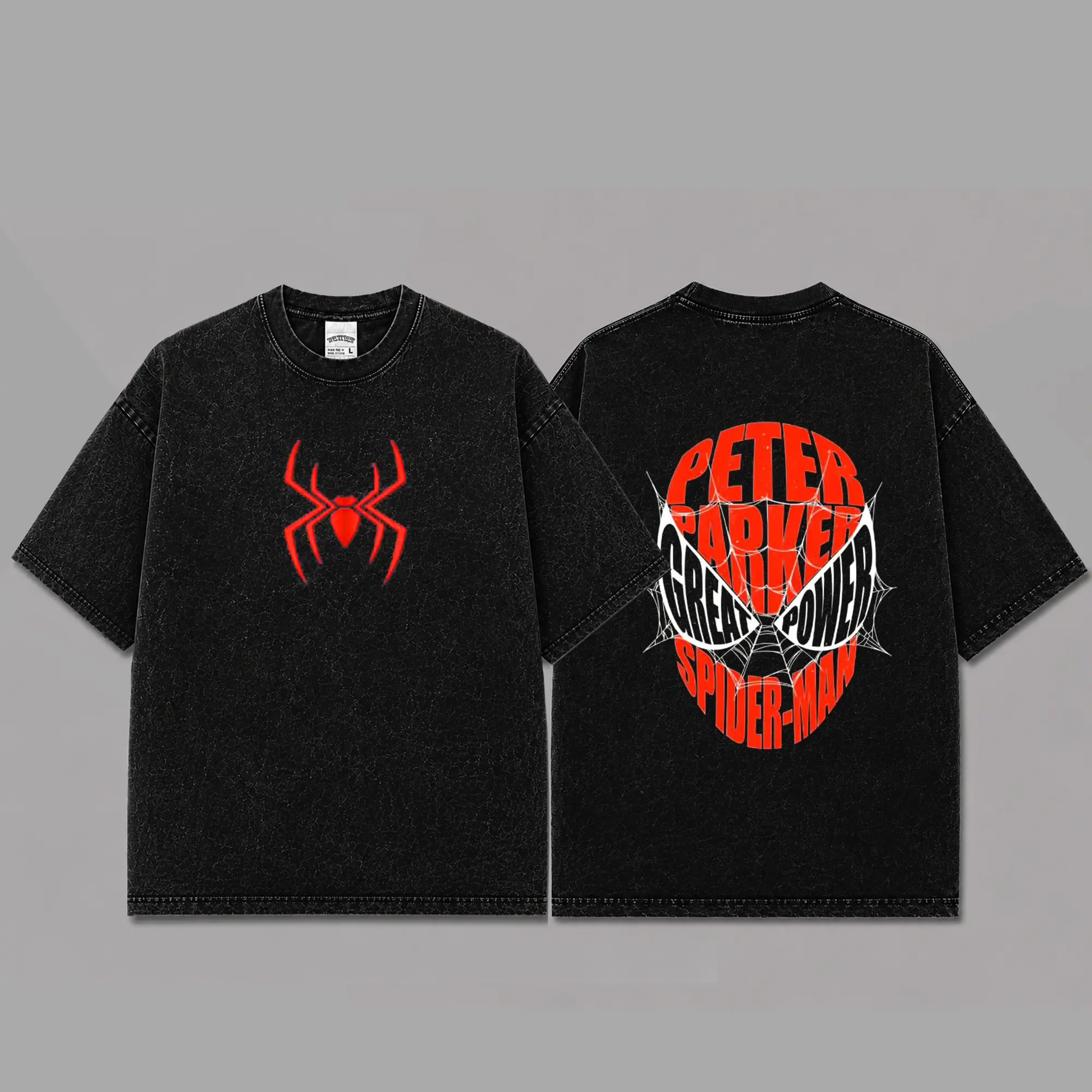 Ver 19 Spidey Inspired Oversized Graphic T-Shirt, Vintage Movie Actor Fan Tee, The Peter Shirt, Y2K Comic Style Streetwear Top, Red Cotton Unisex Tee, Retro Superhero Inspired Shirt, Gift for Movie Fans