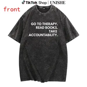 Washed Unisex Tee with Motivational Take Accountability Text