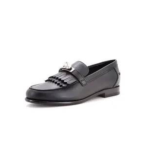 Pre-owned Hermes Women's Destin Fringe Loafers Leather by Rebag