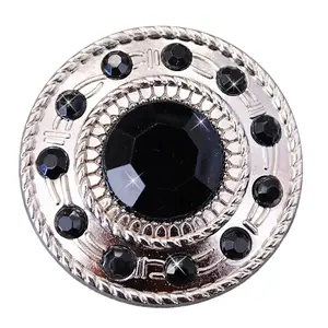 HILASON Western Screw Back Concho1 Black Crystal Wheel Bling Headstall Cowgirl | Concho Belt Slotted Conchos