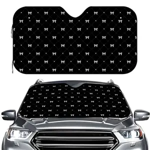 Cartoon-Style Sunshade for Featuring a Bow Pattern, Designed Against UV Glare. It Fits Most Vehicles And Makes an Ideal Gift for Holidays And Birthdays, Car Sunshade Windshield Outside Windscreen Shade Cover