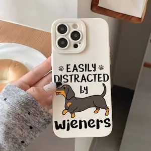 Dachshund-print, shock-resistant and slip-resistant TPU full-coverage phone case, compatible with iPhone 17, 16, 15, 14, 13, 12, 11, XS, X, and other models. Makes a great gift for friends or family.