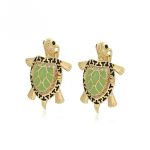 Turtle Earrings Gold Plated 14 k