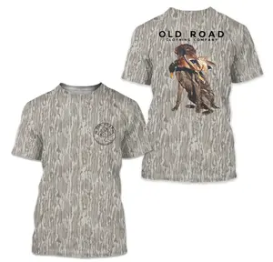 Mossy Oak Camo T-Shirt - Old Road - Yellow Labrador Retriever with Pheasant Upland Hunting Graphic