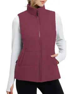 baleaf Women's Lightweight Puffer Vest Stand Collar Quilted Outerwear Winter Sleeveless Jackets Water Resistant Zip Pockets Home Lounge School Autumn Outfit