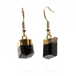 AYANA Black Tourmaline Earrings for Protection, Grounding & Energy Shielding – Root Chakra Crystal Jewelry, Ideal for Capricorn & Scorpio Strength