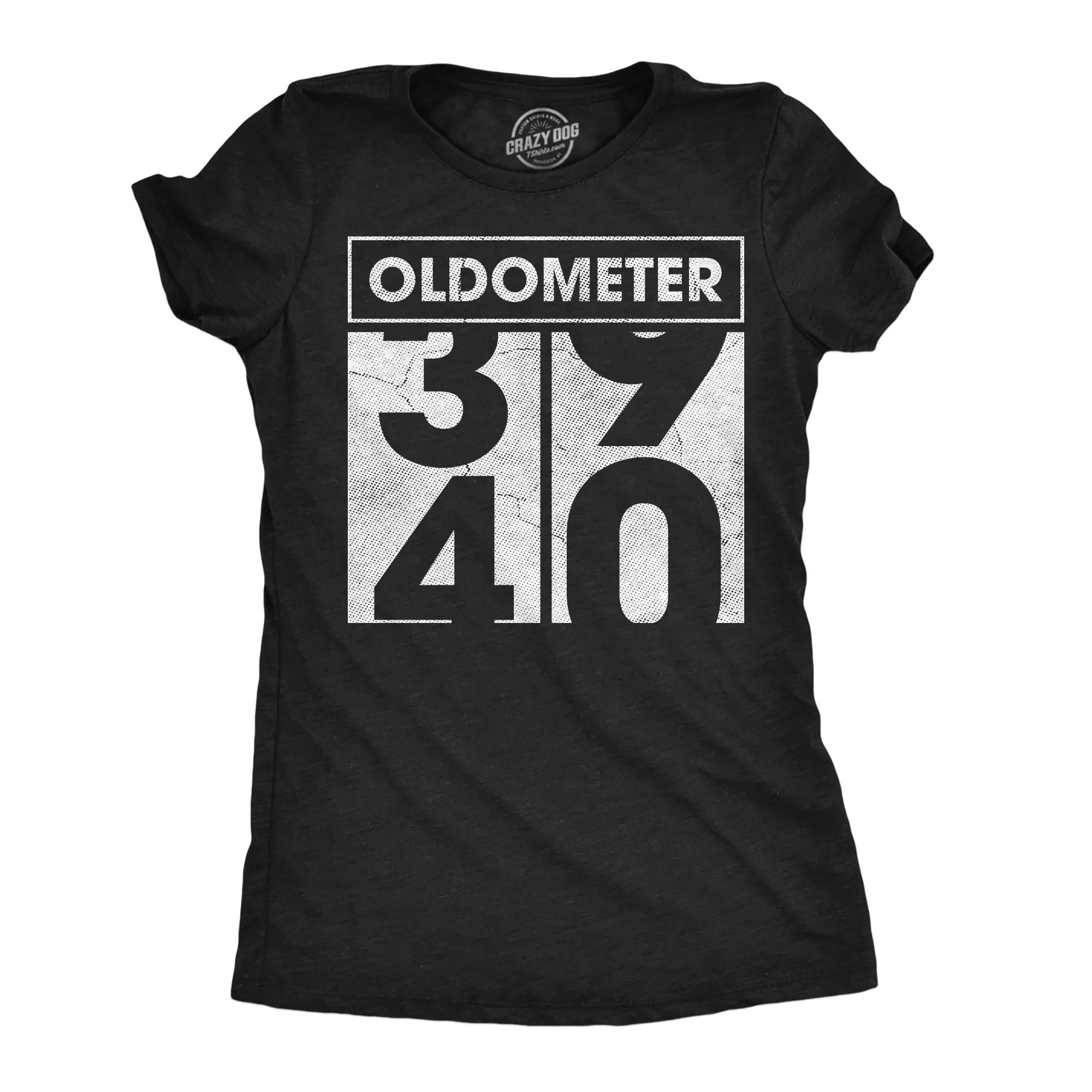 Womens Funny T Shirts Oldometer for Turning 40, 50, or 60 Sarcastic Birthday Graphic Novelty Tee for Ladies Funny Womens T Shirts Cute Vintage Fashion Casual Ladies T-Shirt Gift Birthday Tops for Women Funny