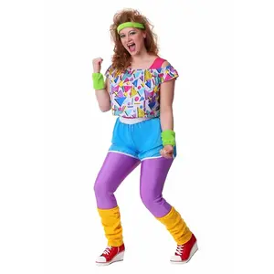 Women's Plus Size Work It Out 80s Costume