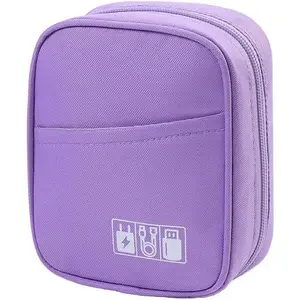 Storage Pouch for Small Electronics and Accessories,Tech Bag, Organizer Case Compatible with MacBook Laptop Charger,,Cables,Hub,Power ,Earphone,Toiletries  (Purple)