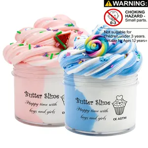Butter Slime Kit Toy, 70ml Dual-color Cloud Slime with Cute Charms, Super Soft and Non-sticky Slime, Perfect for Party Favors Birthday Gift, Squishy Series, Scented Slime, Squishy Covered Slime
