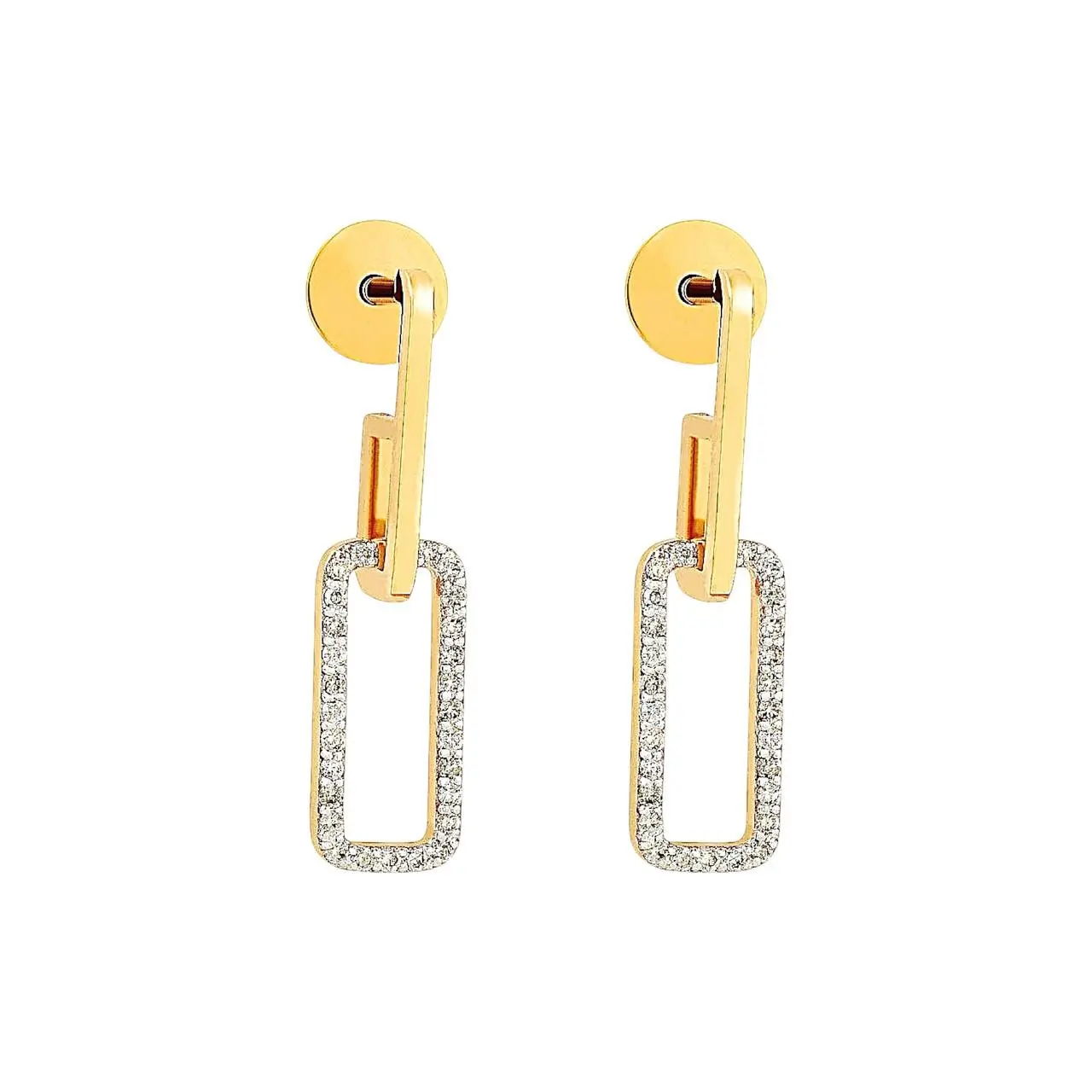 SOLE Diamond Dangle Earrings 14k Gold