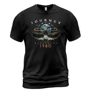 journey departures album tour 1980 men's t shirt rock-band vintage concert T-Shirt Size S-6XL, All Colors, Gift for Women Men, Made In USA, US Size S-6XL, 100% cotton, Classic Fit, Unisex T-Shirt