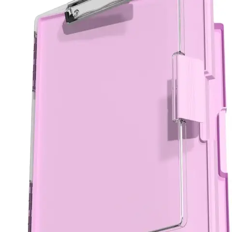 Clipboard with Storage, Folder Side Opening,  8.5 x 11 Heavy Duty Clipboard with Dual Compartment for Work, Office & School Supplies, Pale Pink