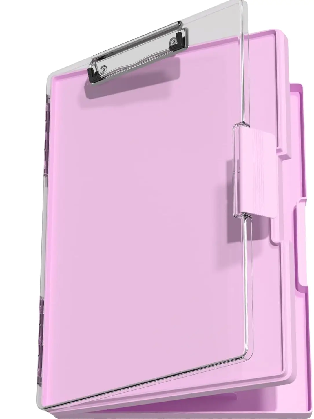 Clipboard with Storage, Folder Side Opening, 8.5 x 11 Heavy Duty Clipboard with Dual Compartment for Work, Office & School Supplies, Pale Pink