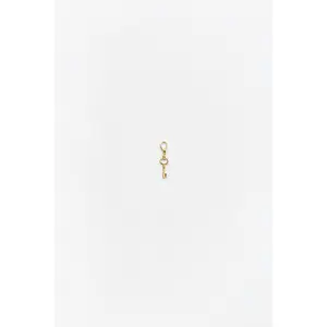 Gold-Plated Heart Key Charm – 14K Finish, Pendant with Lobster Clasp — Large