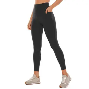 Viconow Women's High Waist Fleece Tummy Control Leggings with Pockets - 1 Pack Gym Workout Yoga Bike Pants [Size Up Recommended]