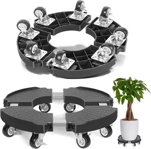 Plant Caddy with Wheels Heavy Duty with 8 Lockable Casters, Rolling Plant Stand Adjustable for 8 inch-22 inch Outdoor Indoor Large Plant, Plant Dolly with Wheels Heavy Duty 500lbs Capacity