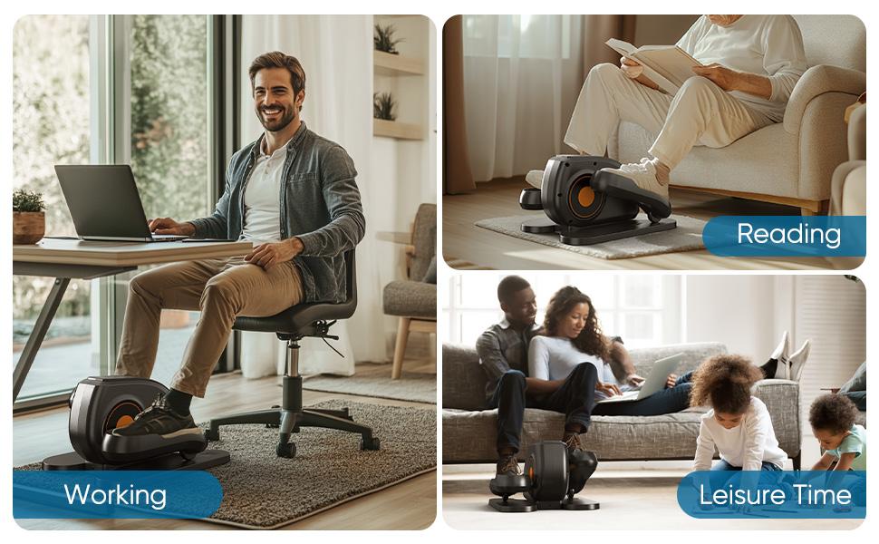 【Deal】Sweet Furniture Under-Desk Elliptical Machine Mini Elliptical Compact & Quiet with Adjustable Speed LED Display Portable Fitness Solution