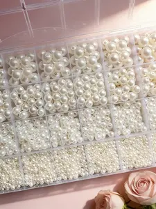 3000pcs Round Beads 4/6/8/10mm, Mink /pure, 24 Grids, DIY Jewelry Making, Bracelets & Necklaces, Craft Beads with Holes, Acrylic Beads Mix