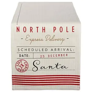 Design Imports Santas Workshop Christmas Reversible Table Runner