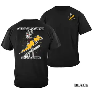 Lineman "Ride The Lightning" Graphic T-Shirt |   Line Life Supply Workwear Tee |   Unisex Casual Shirt |   Electrician Life, Hardworking Men & Women, Jobsite Shirt, Outdoor Work Tee Outfits Breathable Print Menswear Top Fabric Top Soft Soft