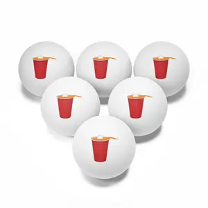 Beer Pong Cup, Ping Pong Balls, 6 pcs