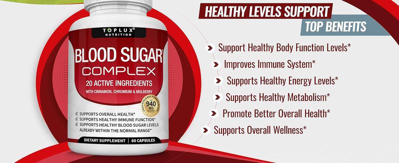 3 Packs Top lux Nutrition Healthy Edible Blood Sugar Complex 20 Vitamins & Minerals for Healthy Blood Sugar Levels - 940mg Healthcare Supplement with Cinnamon, Chromium & Mulberry for Enhanced Dietary Support, edible vitamin, wellness dietary health care 3 Packs Top lux Nutrition Healthy Edible Blood Sugar Complex 20 Vitamins & Minerals for Healthy Blood Sugar Levels - 940mg Healthcare Supplement with Cinnamon, Chromium & Mulberry for Enhanced Dietary Support, edible vitamin, wellness dietary health care