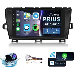 8 Core 4G+64G Car Radio for Toyota Prius 2010 2011 2012 2013 2014 2015, Wireless Carplay Android Auto Car Stereo, 9 Inch IPS Touchscreen with WiFi, GPS, Bluetooth,FM/RDS, 32EQ DSP, Rear Camera