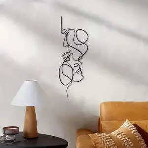 Abstract Face Profile Design Wall Art, Artistic Minimalist Metal Wall Decor, Modern Hanging Decor for Home & Office, Home Decor Ideas, Ornaments, Art Wall Decoration