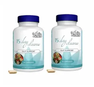 Mila McAnner 15 Day Gut & Colon Cleanse, Caffeine Free - Advanced Formula with Senna, Cascara Sagrada, Psyllium Husk, Non-GMO Probiotics | 30 Capsules