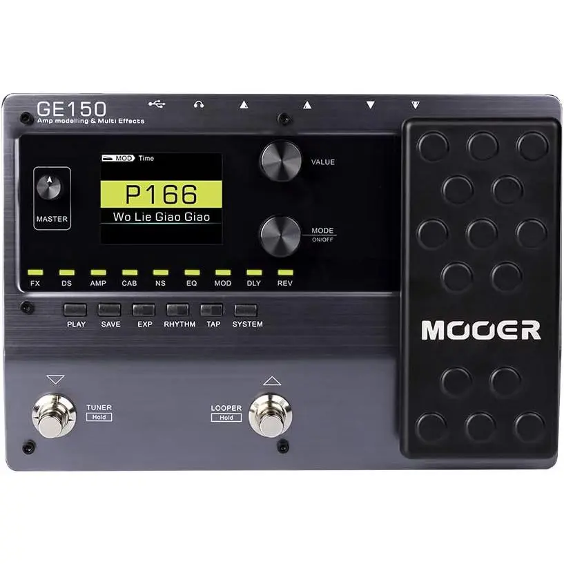 MOOER GE150 Electric Guitar Amplifier Modelling Multi-Effects Pedal - Portable Processor with Expression Pedal, IR Loading, 10 Metronome Settings, 26 User Slots, 40 Drum Rhythms -  for Live Shows, Home Studio Practice, Guitar Practice