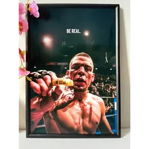 Nate Diaz UFC Fighter MMA Poster Unframed High Quality Print Home Decor Room Art Vintage Retro Wall Art for Living Room Dormitory Bathroom Kitchen Bedroom