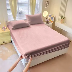 Bed cover set of 3 pieces, including 1 bed cover and 2 pillowcases, universal mattress protection cover for all seasons, bed sheet, soft and comfortable deep mouth design, breathable bedding, bedroom and guest room decoration, detachable