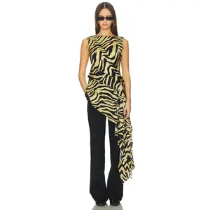 SRG Everlee Silk Top in Zebra Print