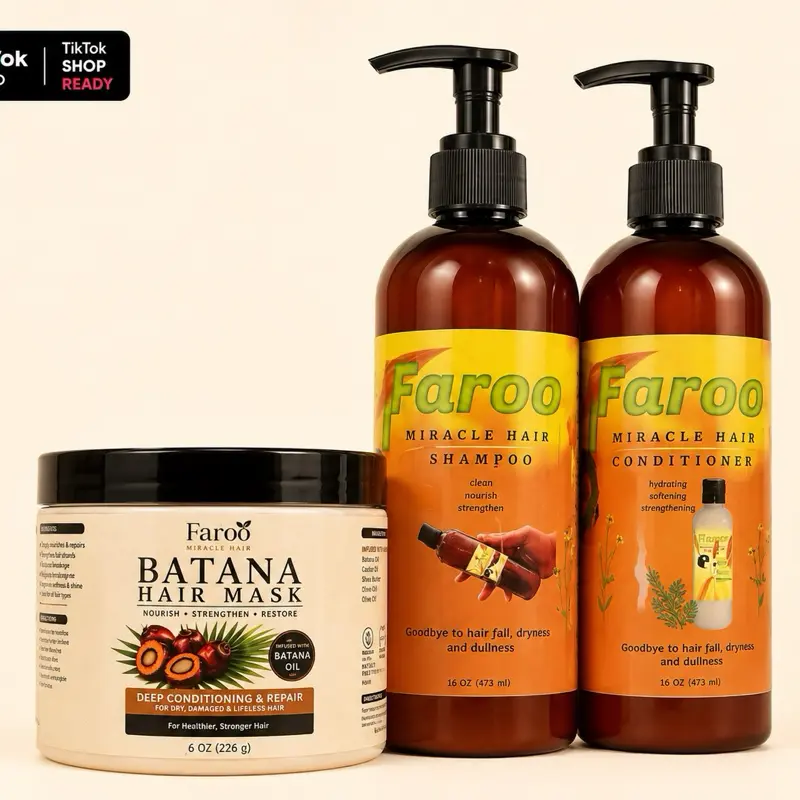 Miracle Batana Hair Mask, Shampoo & Conditioner - Haircare Products with Gel, Liquid Formula, Moisturizes Hair & Provides Frizz Control