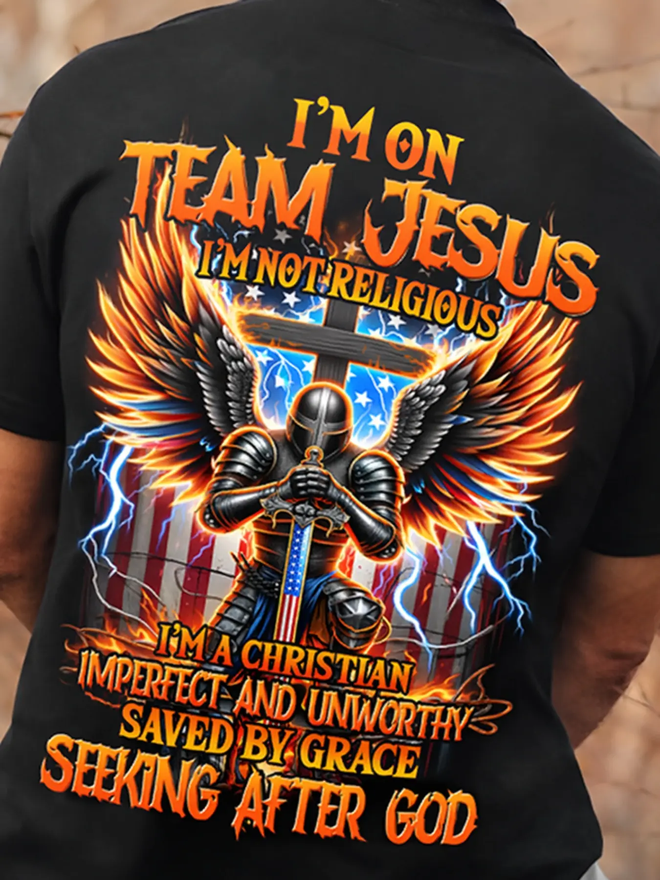 Plus Size Men's Cotton Street Style Christian Faith T-shirt - Y2K, God's Choice, Jesus Print, Suitable for Church, Casual Wear and Christian Gifts - Machine Washable Crew Neck Short Sleeve, Faith-based Fashion, Hip Hop Street Style, Men's Gift Idea
