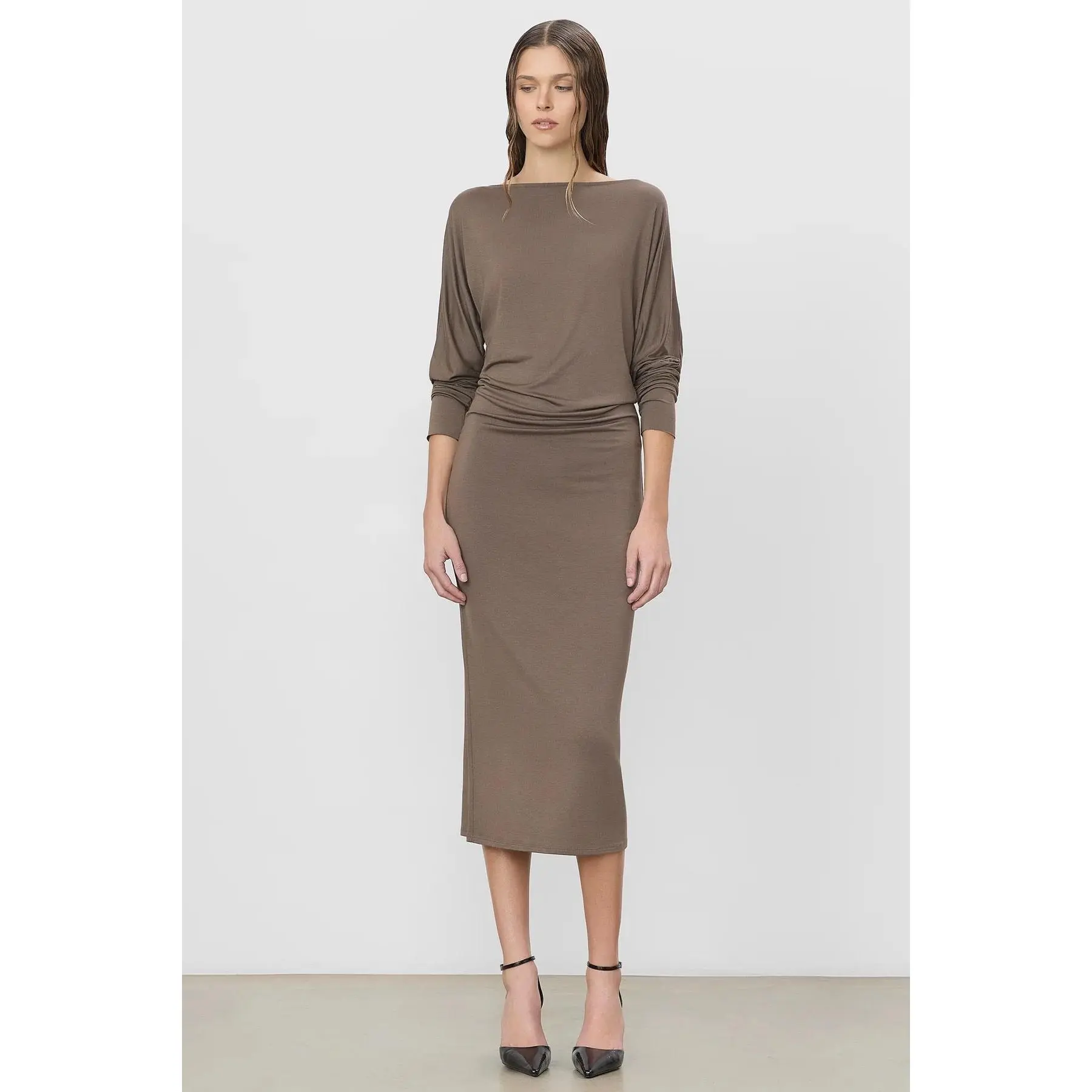 ASPEN MIDI DRESS mushroom