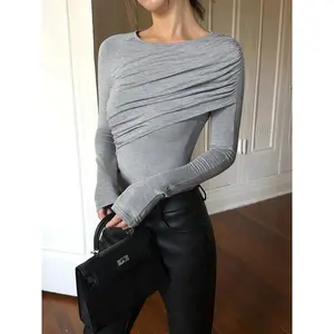 Layered Long Sleeve Pleated Shirt