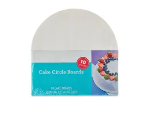 10-Inch White Round Cake Boards - 10-Pack for Cake Display and Serving, Each 25.4 cm, Includes 10 Pieces Kitchen Ornaments