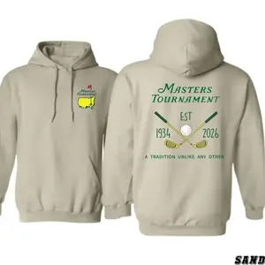 Masters Tournament Long Sleeve Hoodie - Vintage Clubs Graphic Pullover, Unisex Everyday Style Tops, Sweatshirts, Spring Fan Gift - KitchenEra