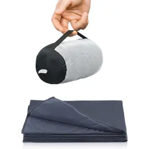 Travel Blanket Lightweight and Breathable, 67 x 48 in Soft Airplane Flight Blanket for Travelers, Foldable Camping Sheet with Stuff Sack for , Camp, backpacking, office,  ( E650)