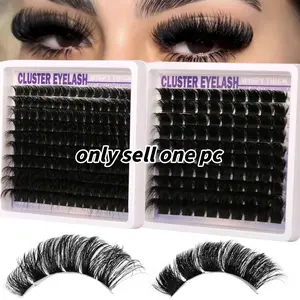 Plush Eyelash Clusters 150D/200D/300D, Fluffy Volume Eyelashes, Dense Curly Long Lashes 12-20mm, Fine Single Strands, DIY at Home, D Curl Cluster Lashes, Eyelash Falsies, Diy Personal Lashes, Cosmetic