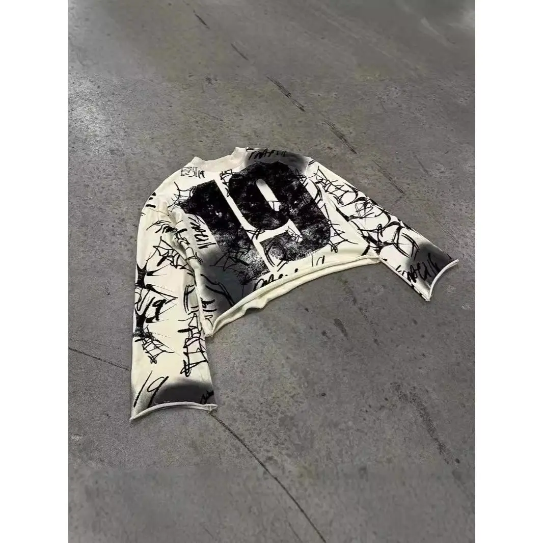 Street Digital Print Pattern T-Shirt Men's Fashion Hip-Hop Harajuku Retro Men's Casual Sweatshirt Hoodie Streetwear