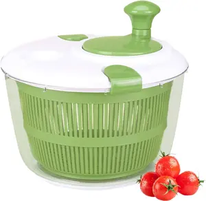 Large Salad Spinner 5 Qt with Lid, Manual Vegetable Dryer with Double-Lock Handle, Multi-Use Lettuce Spinner, Fruit Washer & Food Prep Tool