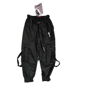 Hip5 Niepce Techwear Fashion Japanese Kanji Cargo Pants with Strap Casual Belt