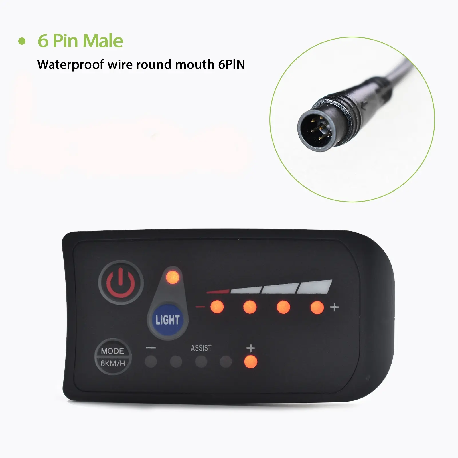 S810 6pin Electric Bicycle Computer, Speedometer Odometer for Scooter, Wired Waterproof Controller Connection, Uart 2 Protocol Only, Bike Computer