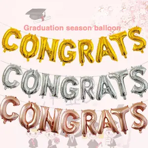 Graduation Balloon Set, Letter Balloons, 1 Set Congrats Graduation Season Balloon Set, Graduation Party Decoration Supplies, Party Decoration Accessories