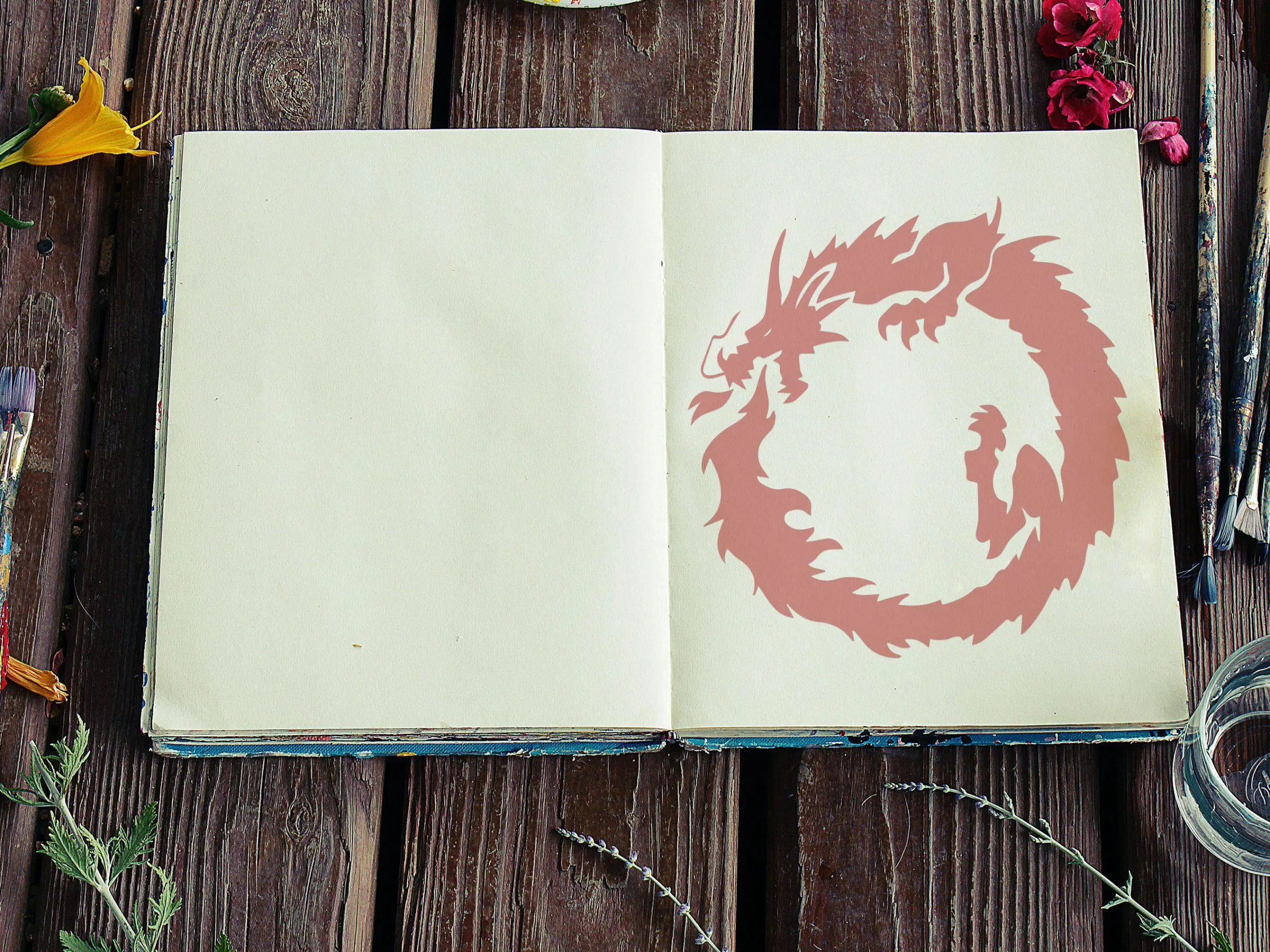 Dragon Circle Stencil - Art and Wall Stencil